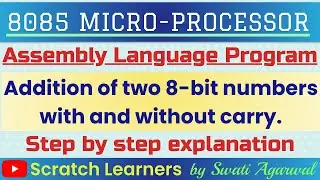 Addition of two 8 bit numbers in 8085|Assembly Language Program|Program for hexadecimal addition