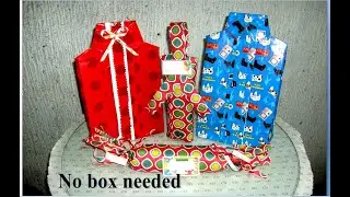 Simple gift wrapping ideas, no box needed.