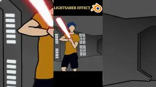 Animate a 2D Lightsaber in Blender Grease Pencil #shorts