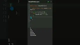 Number pyramid pattern   java programing 1 