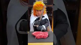🇯🇵Fire Breathing! Rengoku Beef Bowl🔥 #shorts