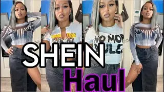 SHEIN Haul | Trendy Clothes | Fashion | Maxi Denim Skirt With Slit | Y2K Trends | Danielle Denese