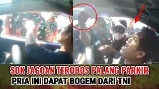ANGGOTA TNI PUKUL SOPIR YANG KABUR MENEROBOS PALANG PARKIR BANDARA
