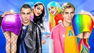Gothic vs. Rainbow Couple Challenge! Girlfriends vs. Boyfriends