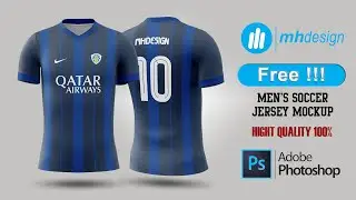 Men's Soccer Jersey Mockup (smart object) | Free Download Photoshop