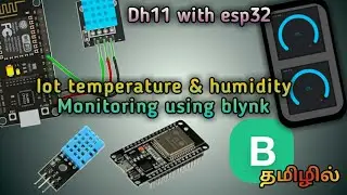 iot temperature humidity monitering | esp 32 with dh11 | blynk