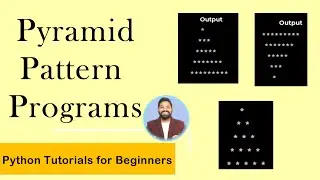 Pyramid Pattern programs in Python  | Python Tutorials for Beginners (Hindi)