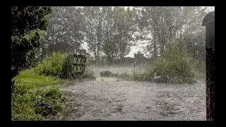 Thunderstorm Summer Day - Rain & Hail | ASMR Ambience