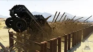 Эксперименты в GTA V | Стекла + РПГ + Машины + Деревянный забор [#1]