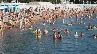 Геленджик, вечером на пляже столько людей | Sea Beach life, Black Sea Gelendzhik City Russia