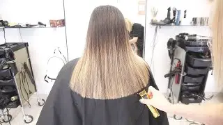 SHE WANTS TO KEEP LONG HAIR  - DRY HAIRCUT | BLONDE WOMEN