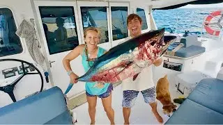 We Caught a BLUEFIN TUNA from our SAILING CATAMARAN!