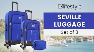 Seville Softside 3 Piece Luggage Set, 360 Spinner Wheels, TSA Lock