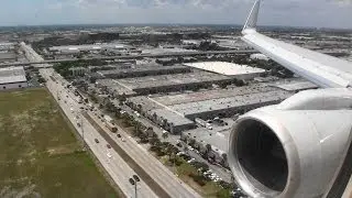 Landing On the Parallel!!!  Excellent Business Class HD 757 Landing In Miami!!!