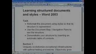 Creating structured documents in word 2003