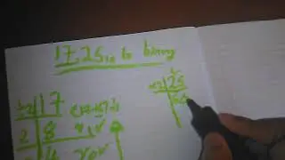 a decimal number with a comer to binary