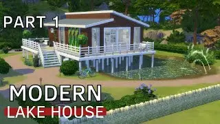 MODERN LAKE HOUSE | The sims 4 speed build | PART 1 | Building a lake house for my writer sim
