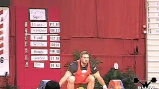 Pete Kelley American Record 172.5kg Snatch (2 angles)