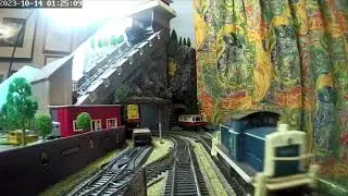 Early on-board camera tests, 2' x 6' 00 gauge model railway layout.