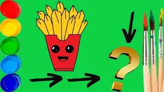 draw fries for children | bolalar uchun kartoshka chizish | рисуем картошку фри для детей