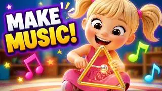 🎶 Triangle Play | Fun Music Song for Kids play the  music triangle🎶Music & Movement