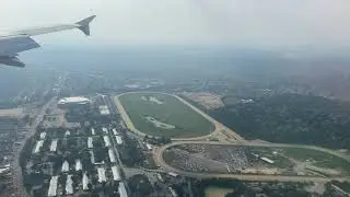 Landing in JFK John F Kennedy International Airport in New York City NYC