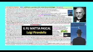 ✅ IL FU MATTIA PASCAL - Riassunto trama x capitoli