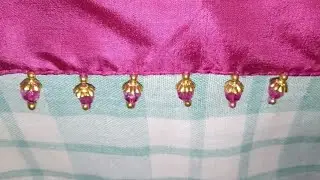 How to make crystal beads for saree kuchu design