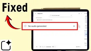 No Audio Generator Google AI Studio - (Fixed)