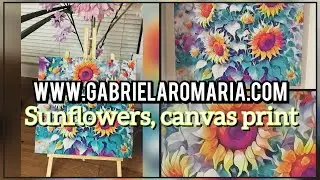 Sunflowers canvas prints different sizes from www.gabrielaromaria.com Visit now! 💁💞🥰Thank you!