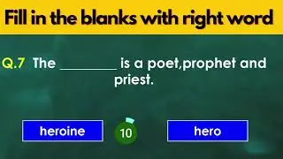 Fill in the blank English  grammar quiz ( noun & gender ) test level: easy