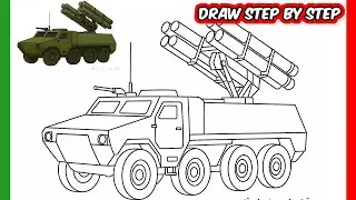 How to Draw an Anti-Aircraft Vehicle – Step by Step Military Art #howtodraw