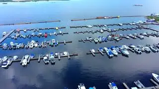 ЛОДОЧНАЯ СТАНЦИЯ г.СУРГУТА С ВЫСОТЫ ПТИЧЬЕГО ПОЛЕТА