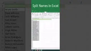 How To Split Names in Excel #shorts #excel #office