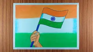 Independence Day Drawing | Indian Flag Drawing step by step 🇮🇳 #independenceday