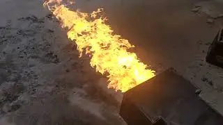 Горелка на отработанном масле испарительного типа с плоским соплом, испытание.