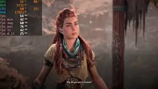RX 7600 + Ryzen 7 5800X - Horizon Zero Dawn Remastered - 1080p very high settings
