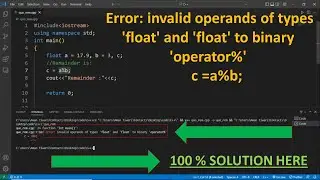 [ For Beginners ] C++ Error : invalid operands of types 'float' and 'float' to binary 'operator%'.