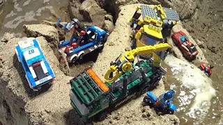 LEGO DAM BREACH - SAND ROAD AND BRIDGE COLLAPSE AFTER FLOOD DISASTER