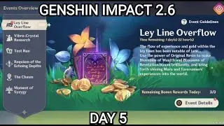 Genshin Impact 2.6 - Ley Line Overflow Double Reward Event, Gameplay walkthrough (Day 5)
