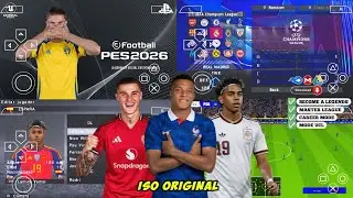 eFootball PES 2026 PPSSPP Android Offline Full Update UCL & League Kits 25/26 Season 4k Graphics