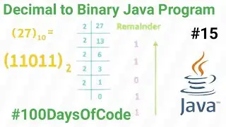 Java Program for Decimal to Binary Conversion | Java program to convert decimal to binary 