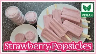 VEGAN Strawberry Popsicle (sweetened with monk fruit sugar / ZERO calories) #veganpopsicles