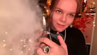 Asmr  🕸️ Your Hair is a Spider Web , UpClose Haircut with Wet Mouth Sounds
