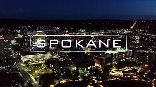 Spokane, WA Golden Hours And Night View | 4K Drone Video
