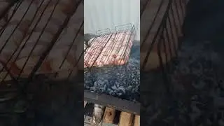 грибы в беконе на углях. #еда