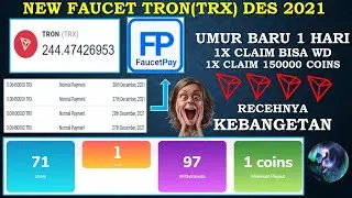 BARU LAHIR !! FAUCET TRX GOKIL LUR || 1x CLAIM BISA LANGSUNG WD || REWARD 1x CLAIM 150000 COINS
