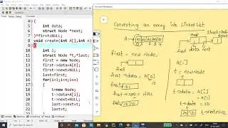 converting an array into linked list