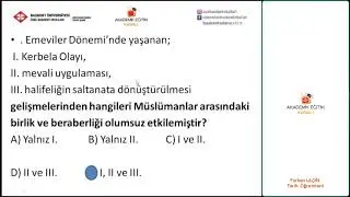 23 - İslam Tarihi Soru Çözümü