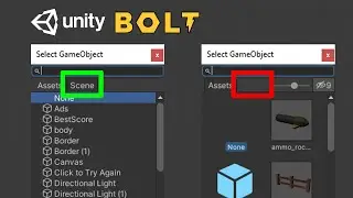 Unity-Bolt: Why can't I see Scene Game Object in Select Game Object Window  (Visual Scripting)